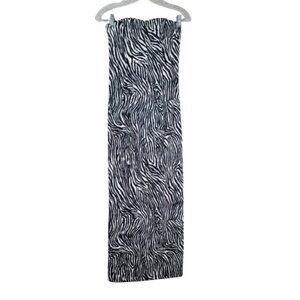 Gunne Sax Jessica McClintock Zebra Print Strapless Gown Size 3 Prom Formal Dress